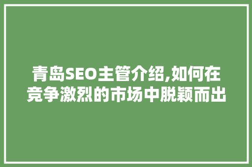 青岛SEO主管介绍,如何在竞争激烈的市场中脱颖而出