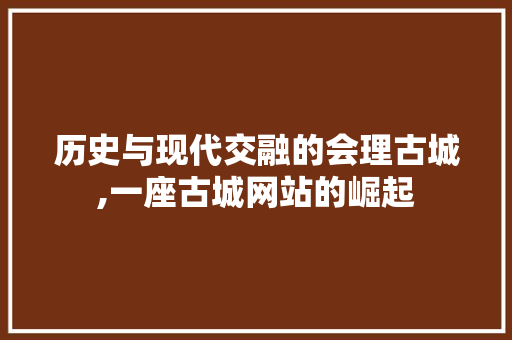 历史与现代交融的会理古城,一座古城网站的崛起
