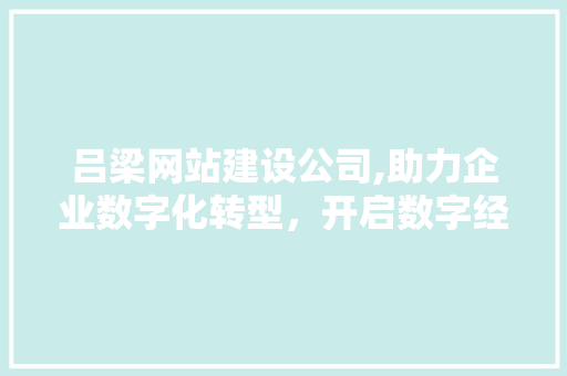 吕梁网站建设公司,助力企业数字化转型，开启数字经济发展新篇章