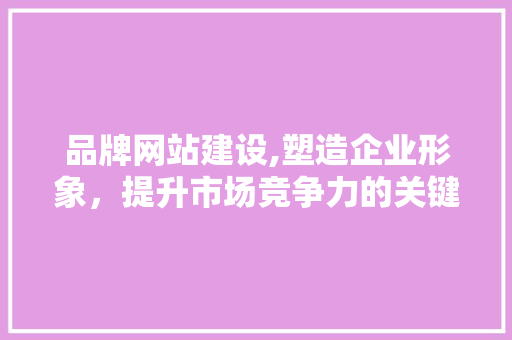 品牌网站建设,塑造企业形象，提升市场竞争力的关键
