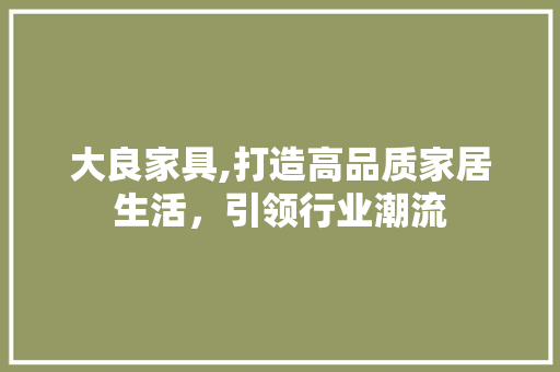 大良家具,打造高品质家居生活，引领行业潮流