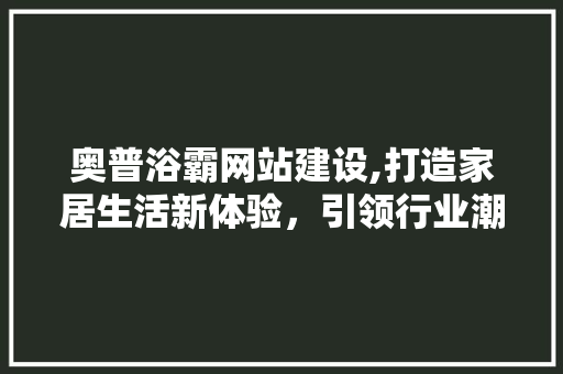 奥普浴霸网站建设,打造家居生活新体验，引领行业潮流