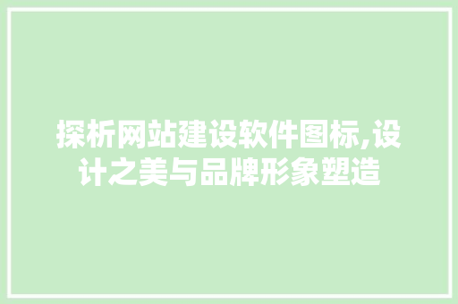 探析网站建设软件图标,设计之美与品牌形象塑造