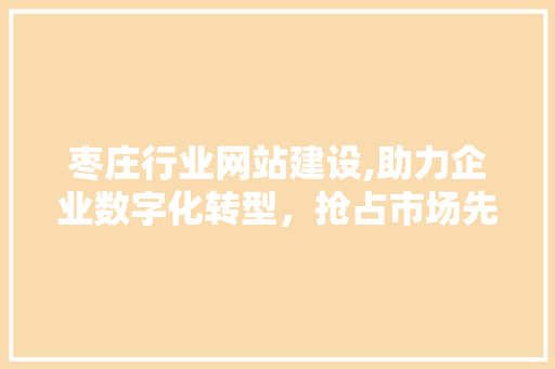 枣庄行业网站建设,助力企业数字化转型，抢占市场先机
