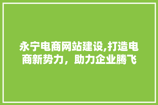 永宁电商网站建设,打造电商新势力，助力企业腾飞