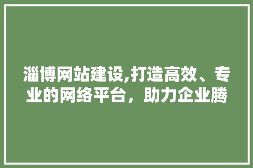 淄博网站建设,打造高效、专业的网络平台，助力企业腾飞
