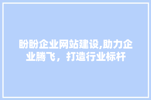 盼盼企业网站建设,助力企业腾飞，打造行业标杆