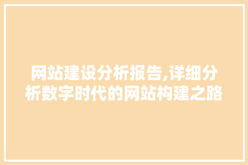 网站建设分析报告,详细分析数字时代的网站构建之路