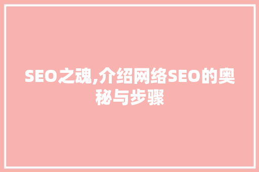 SEO之魂,介绍网络SEO的奥秘与步骤