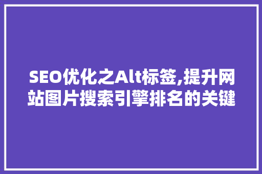SEO优化之Alt标签,提升网站图片搜索引擎排名的关键步骤 SEO教程