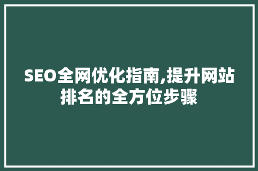 SEO全网优化指南,提升网站排名的全方位步骤