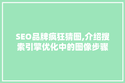 SEO品牌疯狂猜图,介绍搜索引擎优化中的图像步骤
