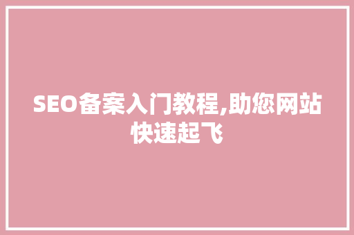 SEO备案入门教程,助您网站快速起飞