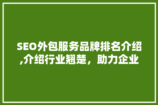 SEO外包服务品牌排名介绍,介绍行业翘楚，助力企业腾飞