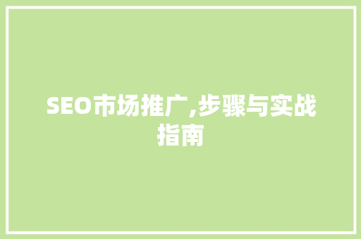 SEO市场推广,步骤与实战指南