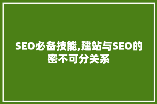 SEO必备技能,建站与SEO的密不可分关系