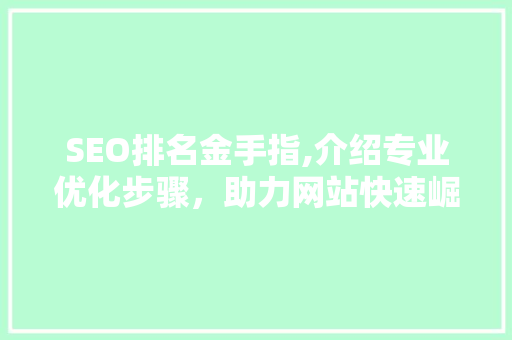 SEO排名金手指,介绍专业优化步骤，助力网站快速崛起