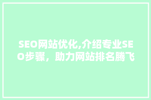 SEO网站优化,介绍专业SEO步骤，助力网站排名腾飞