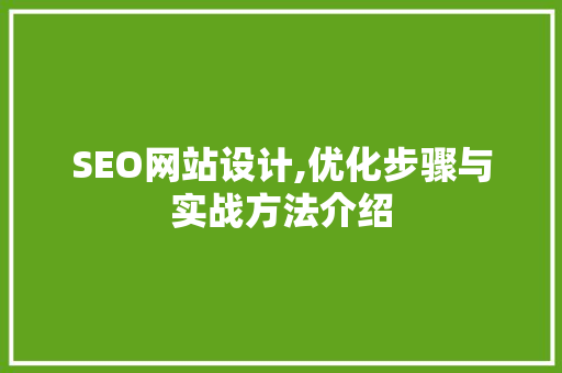 SEO网站设计,优化步骤与实战方法介绍