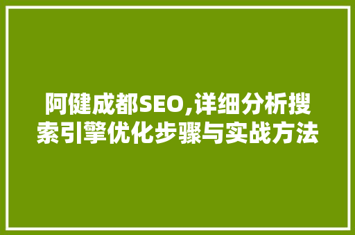 阿健成都SEO,详细分析搜索引擎优化步骤与实战方法