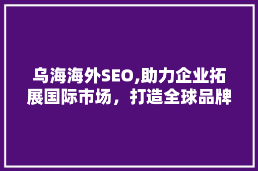 乌海海外SEO,助力企业拓展国际市场，打造全球品牌影响力