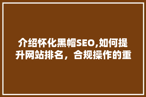 介绍怀化黑帽SEO,如何提升网站排名，合规操作的重要性 服务器/数据库