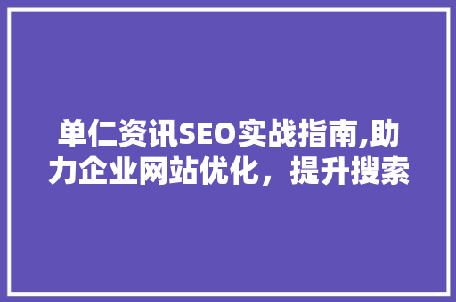 单仁资讯SEO实战指南,助力企业网站优化，提升搜索引擎排名