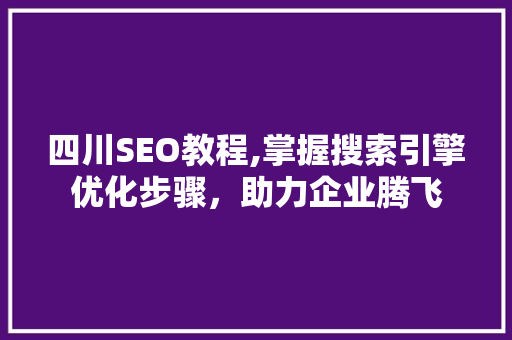 四川SEO教程,掌握搜索引擎优化步骤，助力企业腾飞
