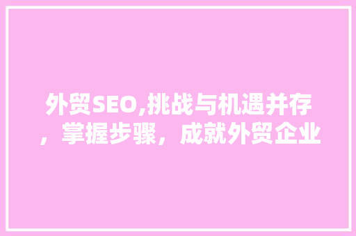 外贸SEO,挑战与机遇并存，掌握步骤，成就外贸企业新高度