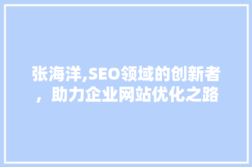 张海洋,SEO领域的创新者，助力企业网站优化之路