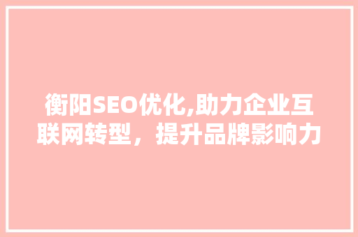 衡阳SEO优化,助力企业互联网转型，提升品牌影响力