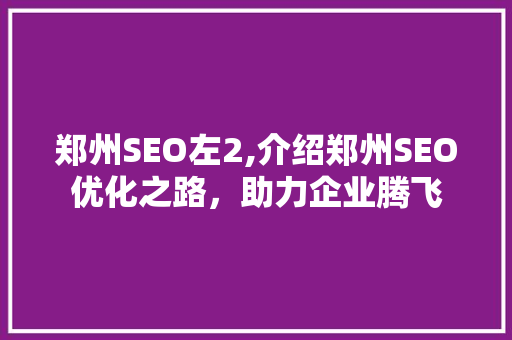 郑州SEO左2,介绍郑州SEO优化之路，助力企业腾飞