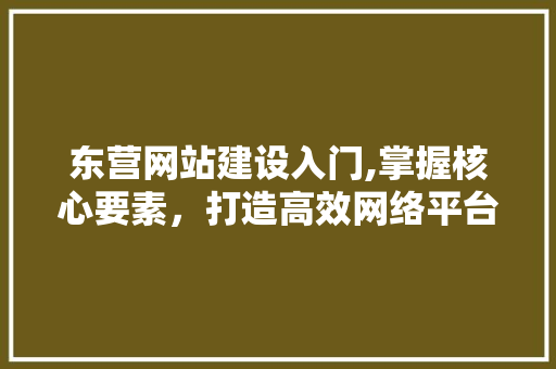 东营网站建设入门,掌握核心要素，打造高效网络平台