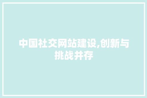 中国社交网站建设,创新与挑战并存