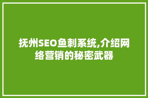 抚州SEO鱼刺系统,介绍网络营销的秘密武器