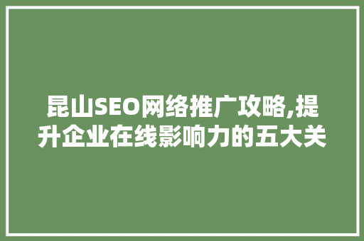昆山SEO网络推广攻略,提升企业在线影响力的五大关键步骤