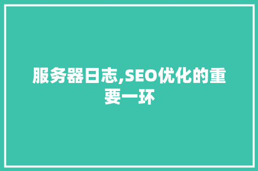 服务器日志,SEO优化的重要一环