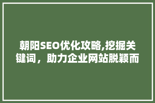 朝阳SEO优化攻略,挖掘关键词，助力企业网站脱颖而出
