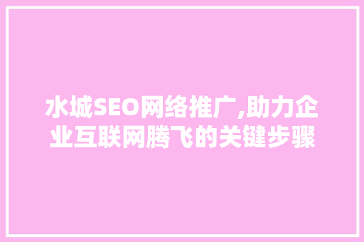 水城SEO网络推广,助力企业互联网腾飞的关键步骤
