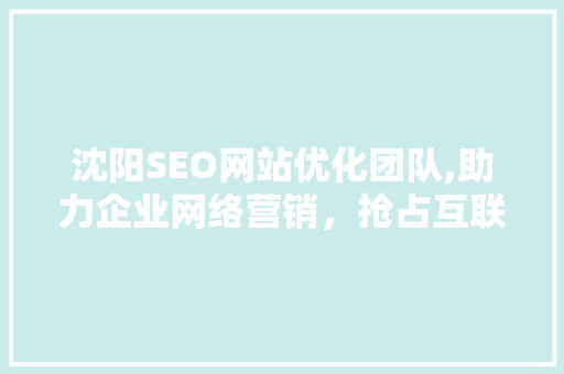 沈阳SEO网站优化团队,助力企业网络营销，抢占互联网蓝海市场