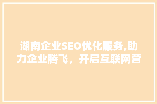湖南企业SEO优化服务,助力企业腾飞，开启互联网营销新时代