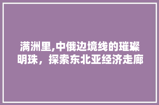 满洲里,中俄边境线的璀璨明珠，探索东北亚经济走廊的活力之源