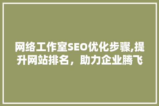 网络工作室SEO优化步骤,提升网站排名，助力企业腾飞