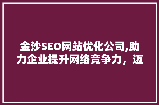 金沙SEO网站优化公司,助力企业提升网络竞争力，迈向成功之路 友链在线