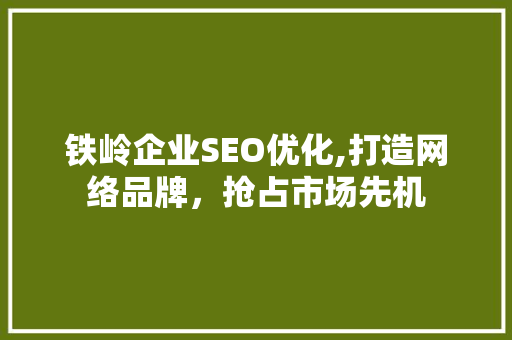 铁岭企业SEO优化,打造网络品牌，抢占市场先机