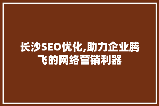 长沙SEO优化,助力企业腾飞的网络营销利器
