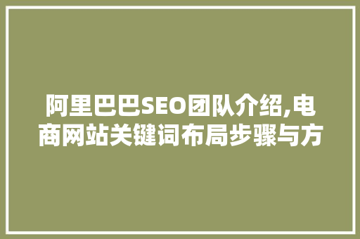 阿里巴巴SEO团队介绍,电商网站关键词布局步骤与方法