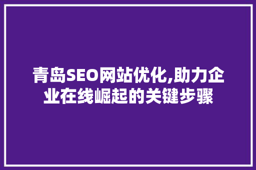 青岛SEO网站优化,助力企业在线崛起的关键步骤