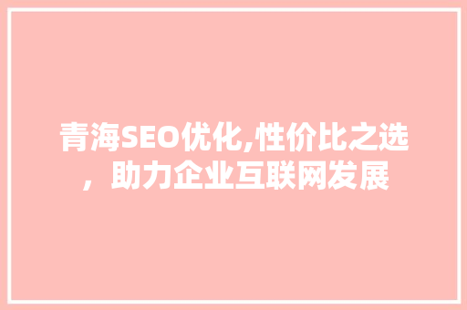 青海SEO优化,性价比之选，助力企业互联网发展