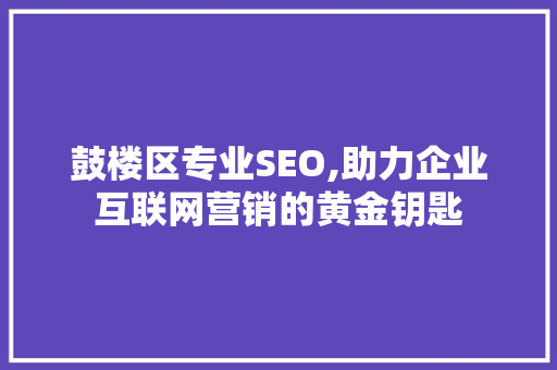 鼓楼区专业SEO,助力企业互联网营销的黄金钥匙
